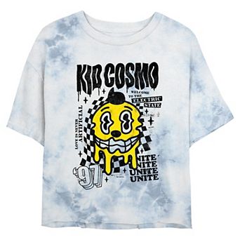 Juniors' The Electric State Kid Cosmo Love Is Never Artificial Paint Drip Cropped Graphic Tee