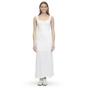 Juniors' madden girl Emma Tie Neck Slit Maxi Dress
