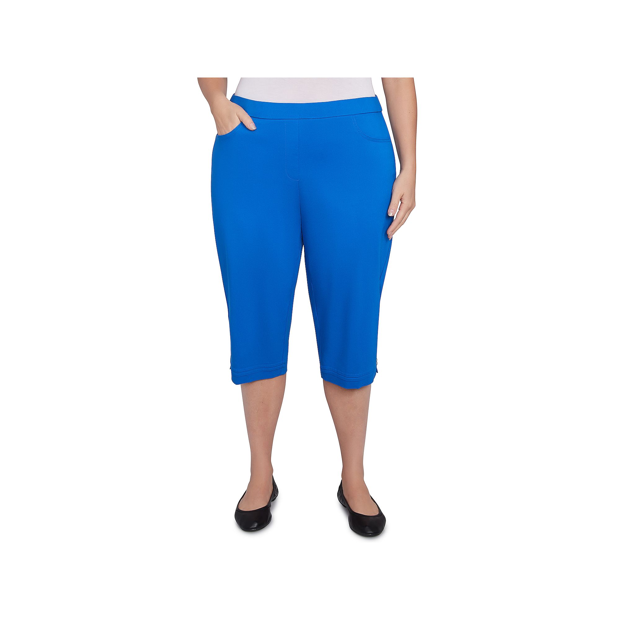 Plus Size Alfred Dunner Novelty Cuff Tummy Control Capris, Womens, Size: 1