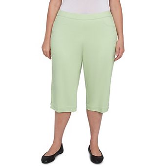 Plus Size Alfred Dunner Novelty Cuff Tummy Control Capris
