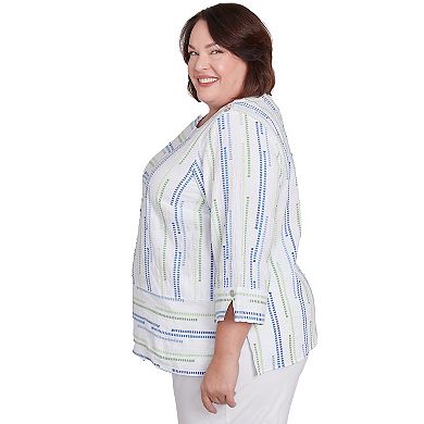 Plus Size Alfred Dunner Spliced Textured Jacquard Top
