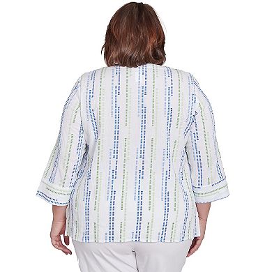 Plus Size Alfred Dunner Spliced Textured Jacquard Top