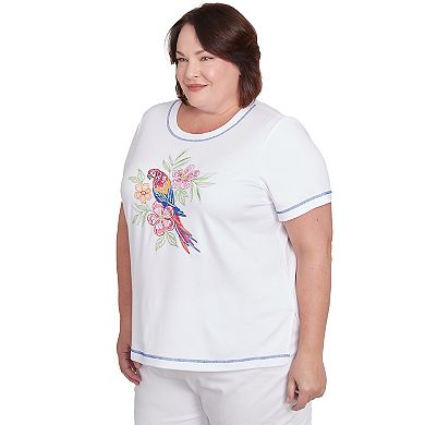 Plus Size Alfred Dunner Parrot Applique Short Sleeve Tee
