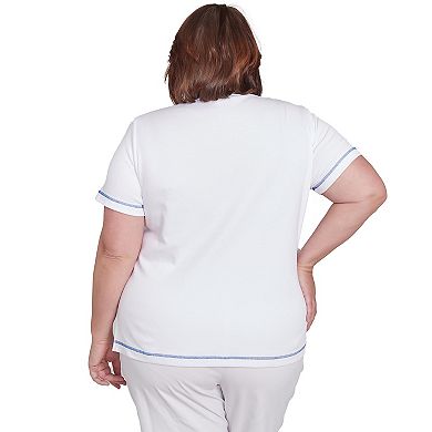 Plus Size Alfred Dunner Parrot Applique Short Sleeve Tee