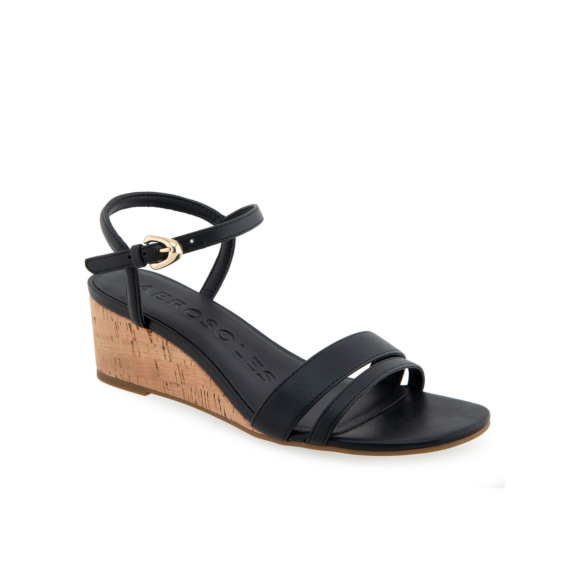 Aerosoles Witt Womens Wedge Sandals, Size: 5, Black Cork