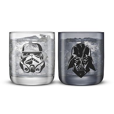 JoyJolt Star Wars™ 2-Piece Dark Side Monochrome Short Drinking Glasses