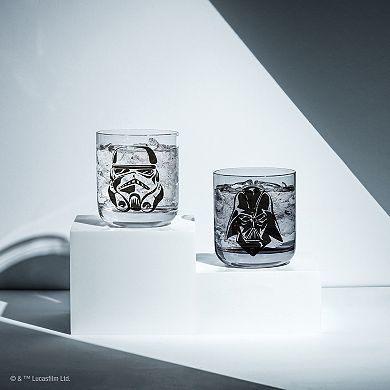 JoyJolt Star Wars™ 2-Piece Dark Side Monochrome Short Drinking Glasses
