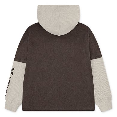 Boys 8-20 Hurley Graphic Hooded Twofer Lightweight Pullover T-shirt