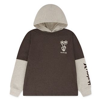 Boys 8-20 Hurley Graphic Hooded Twofer Lightweight Pullover T-shirt