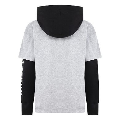 Boys 8-20 Hurley Twofer Oversized Graphic Long Sleeve Pullover Hoodie