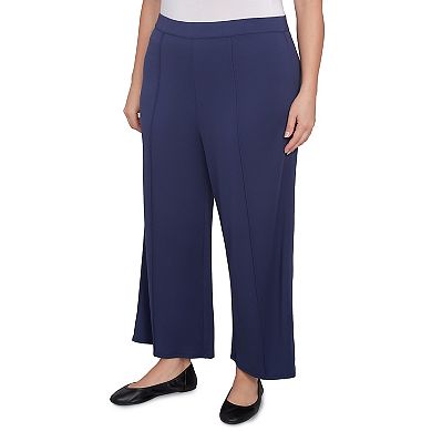 Plus Size Alfred Dunner Pleated Wide Leg Ankle Pants