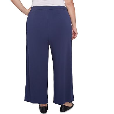 Plus Size Alfred Dunner Pleated Wide Leg Ankle Pants