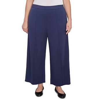 Plus Size Alfred Dunner Pleated Wide Leg Ankle Pants