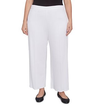 Plus Size Alfred Dunner Pleated Wide Leg Ankle Pants