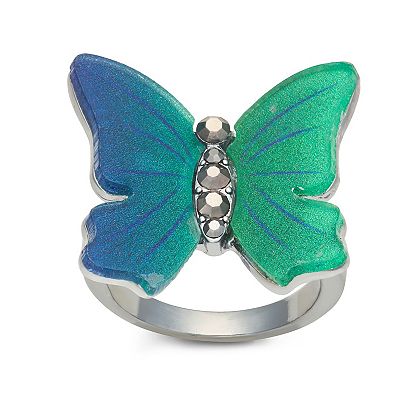 Simply Vera Vera Wang Black Tone Butterfly Ring