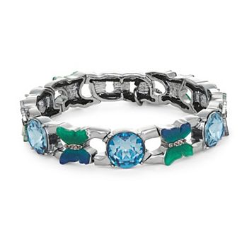 Simply Vera Vera Wang Black Tone Butterfly Curb Link Stretch Bracelet