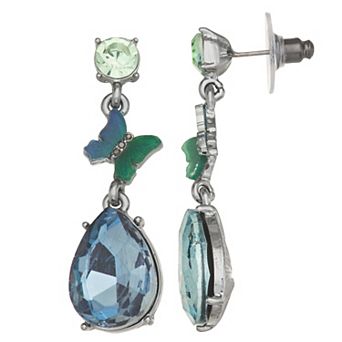 Simply Vera Vera Wang Black Tone Butterfly Stone Post Linear Drop Earrings