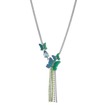 Simply Vera Vera Wang Black Tone Butterfly Fringe Lariat Necklace