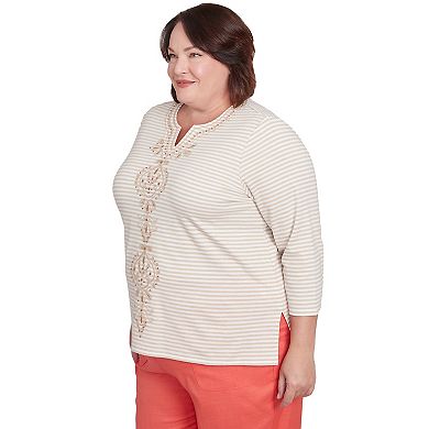 Plus Size Alfred Dunner Bold Medallion Stripe Top