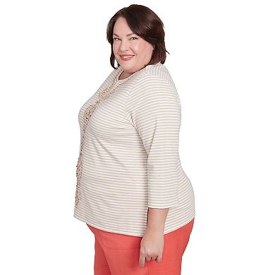 Plus Size Alfred Dunner Bold Medallion Stripe Top