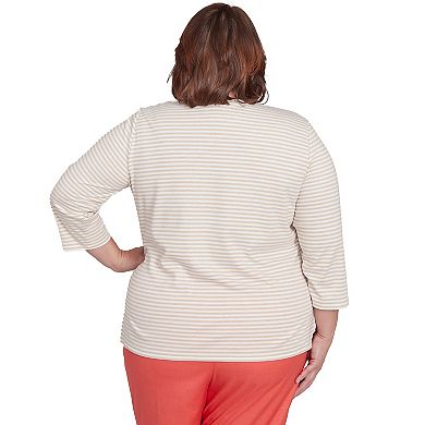 Plus Size Alfred Dunner Bold Medallion Stripe Top
