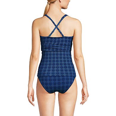 Women's Lands' End V-Neck Plunge X-Back Tankini Top
