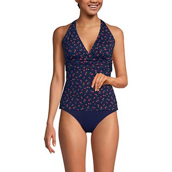Women's Lands' End V-Neck Plunge X-Back Tankini Top