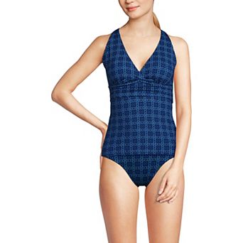 Women's Lands' End V-Neck Plunge X-Back Tankini Top
