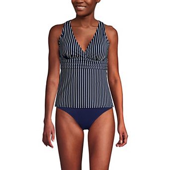 Women's Lands' End V-Neck Plunge X-Back Tankini Top