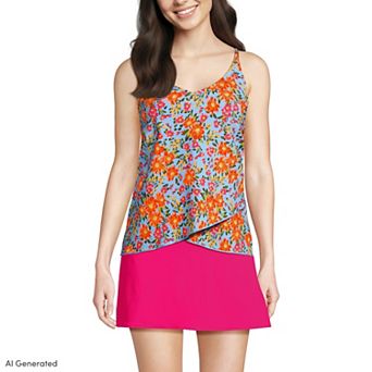 Petite Lands' End Tulip Hem Tankini Swimsuit Top
