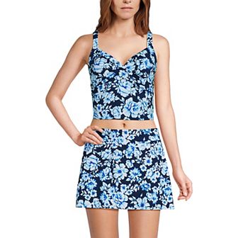 Women's Lands' End Long V-Neck Wrap Front Tankini Top