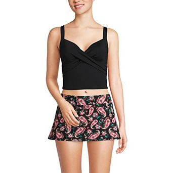 Women's Lands' End DD-Cup V-Neck Wrap Tankini Swim Top
