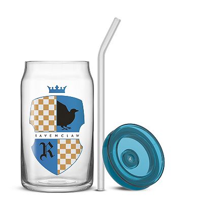 JoyJolt Harry Potter 4-Piece House Crests Tumbler Glasses with Lids