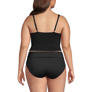 Plus Size Lands' End DD-Cup V-Neck Wrap Tankini Swim Top