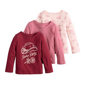 Toddler Girls Jumping Beans® 3-Pack Long Sleeve Graphic Tee