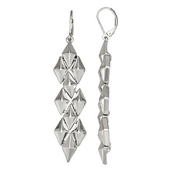 Simply Vera Vera Wang Silver Tone Leverback Diamond-Shape Linear Earrings