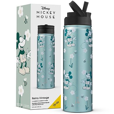 JoyJolt Disney's Mickey Mouse Retro Vintage Stainless Steel Water Bottle