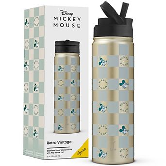 JoyJolt Disney's Mickey & Minnie Mouse Retro Vintage Stainless Steel Water Bottle