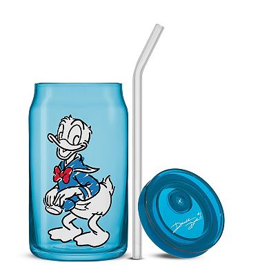 JoyJolt Disney's Mickey Mouse & Friends 4-Piece Color Sketch Tumbler Glasses with Lids