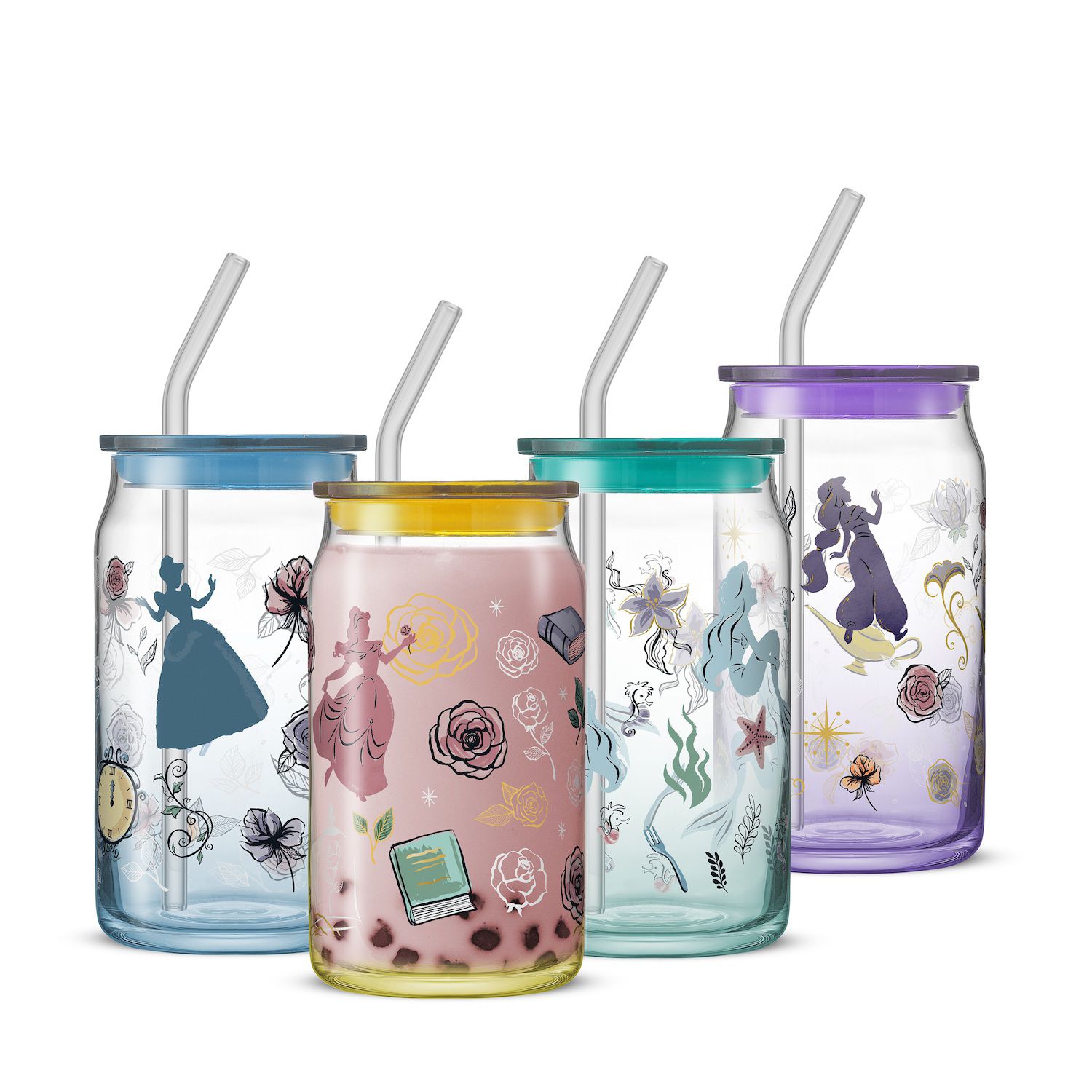 JoyJolt Disney Princess Icon Tumbler Glasses - Thumbnail 3