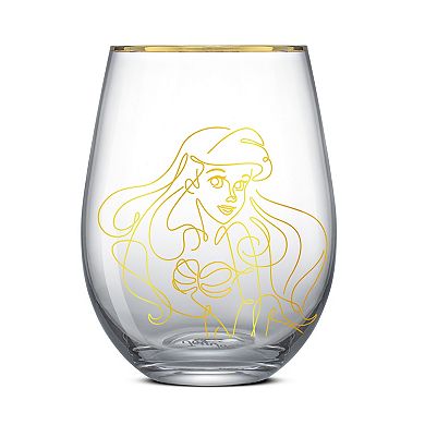 JoyJolt Disney Princess 4-Piece Sketch Stemless Drinking Glasses
