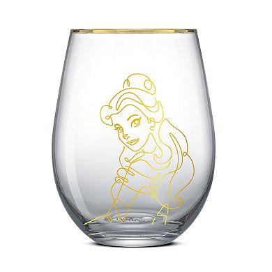 JoyJolt Disney Princess 4-Piece Sketch Stemless Drinking Glasses