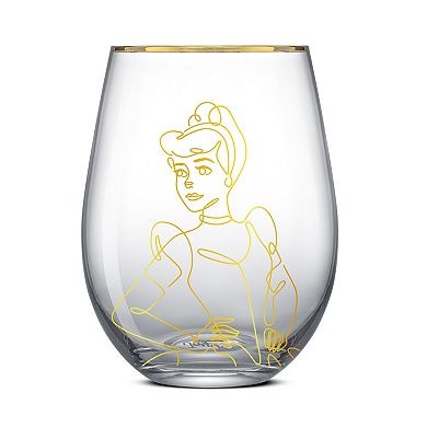 JoyJolt Disney Princess 4-Piece Sketch Stemless Drinking Glasses
