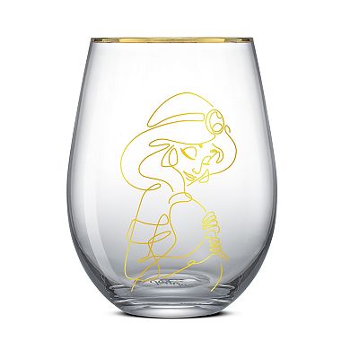 JoyJolt Disney Princess 4-Piece Sketch Stemless Drinking Glasses