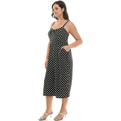 Juniors' Plus Size Lily Rose Tie-Front Ankle Jumpsuit