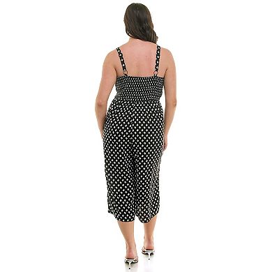 Juniors' Plus Size Lily Rose Tie-Front Ankle Jumpsuit