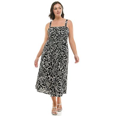 Juniors' Plus Size Lily Rose Squareneck Maxi Dress