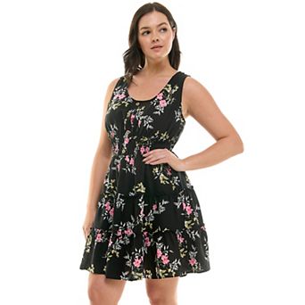 Juniors' Plus Size Lily Rose Tiered Dress
