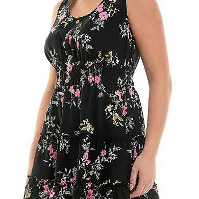 Juniors' Plus Size Lily Rose Tiered Dress
