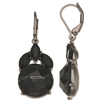 Simply Vera Vera Wang Black Tone Leverback Stone Drop Earrings